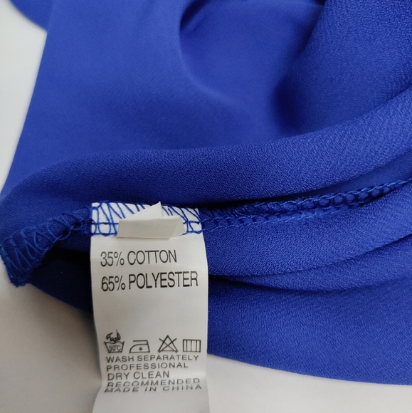 Kaei & Shi Flutter Sleeve Tops for Women, Chiffon V Neck, Color Blue, Size M - Picture 5 of 5